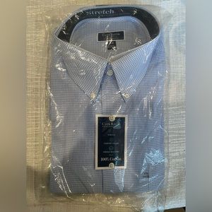 NWT Club Room Performance Long Sleeve Button Shirt, Size 17 1/2 - 34/35